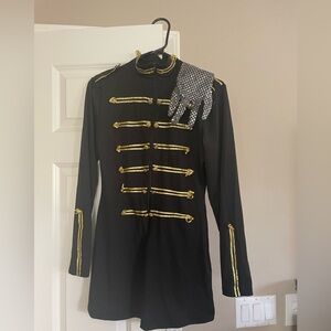 Michael Jackson Black and Gold Women costume with glove